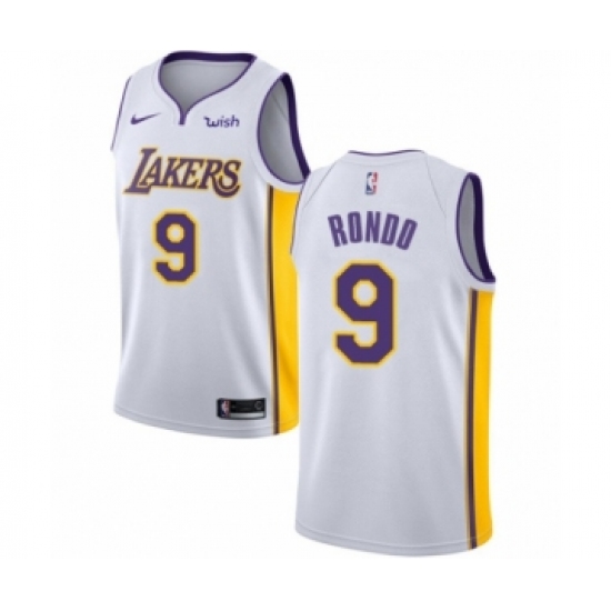 Women's Los Angeles Lakers #9 Rajon Rondo Authentic White Basketball Jersey - Association Edition - Ujersey