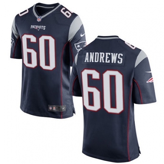 Men's Nike New England Patriots #60 David Andrews Game Navy Blue Team Color NFL Jersey - Ujersey