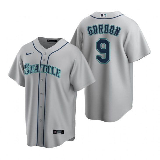 Men's Nike Seattle Mariners #9 Dee Gordon Gray Road Stitched Baseball Jersey - Ujersey