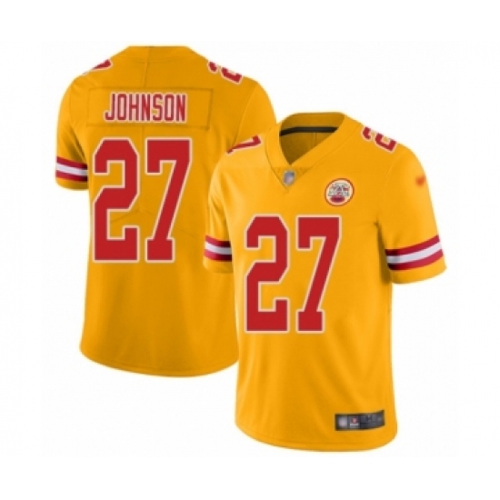 Men's Kansas City Chiefs #27 Larry Johnson Limited Gold Inverted Legend Football Jersey - Ujersey