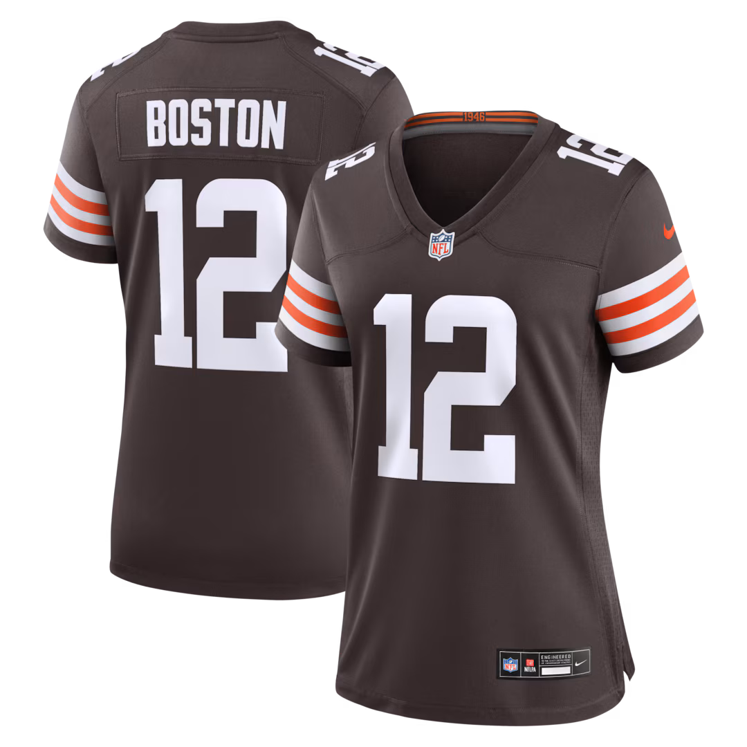 Women's Cleveland Browns Denzel Boston Nike Brown Team Game Jersey - U-jersey
