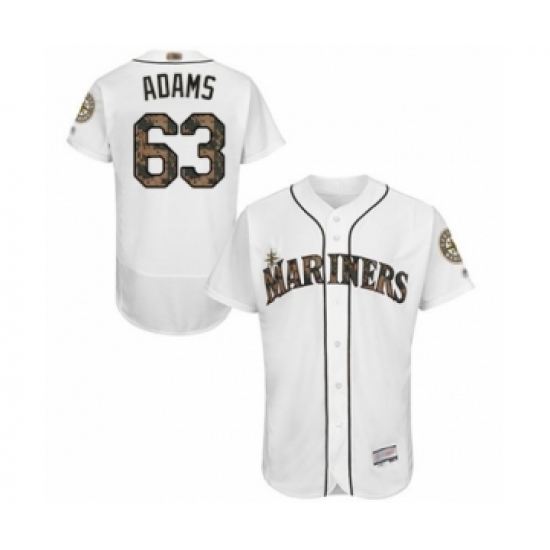 Men's Seattle Mariners #63 Austin Adams Authentic White 2016 Memorial Day Fashion Flex Base Baseball Player Jersey - Ujersey