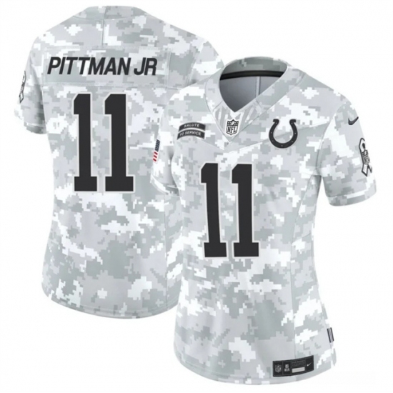 Women's Indianapolis Colts #11 Michael Pittman Jr. 2024 F.U.S.E Arctic Camo Salute To Service Limited Stitched Jersey(Run Small) - Ujersey