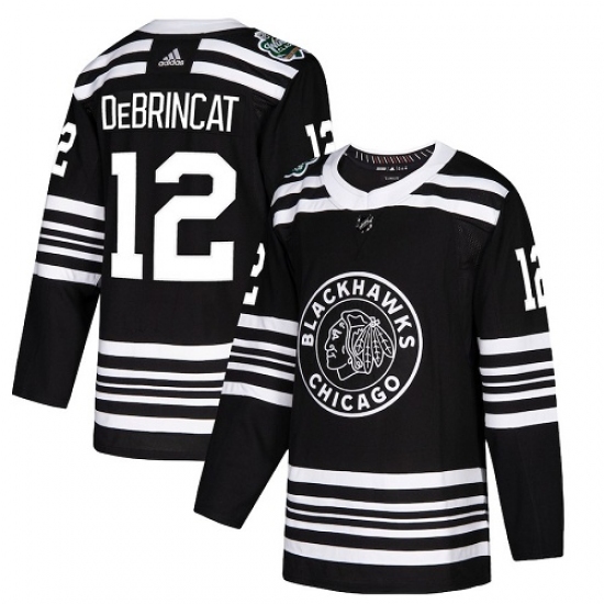 Men's Adidas Chicago Blackhawks #12 Alex DeBrincat Authentic Black 2019 Winter Classic NHL Jersey - Ujersey