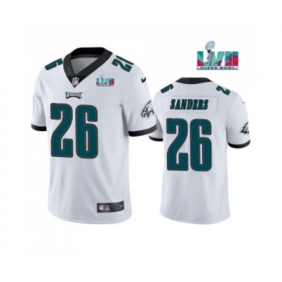 Men's Philadelphia Eagles #26 Miles Sanders White Super Bowl LVII Patch Vapor Untouchable Limited Stitched Jersey - Ujersey