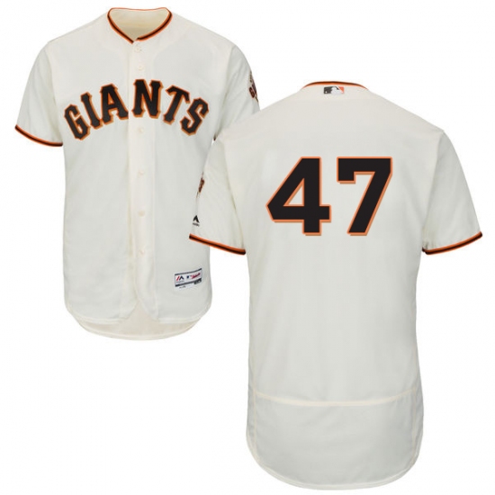Men's Majestic San Francisco Giants #47 Johnny Cueto Cream Home Flex Base Authentic Collection MLB Jersey - Ujersey
