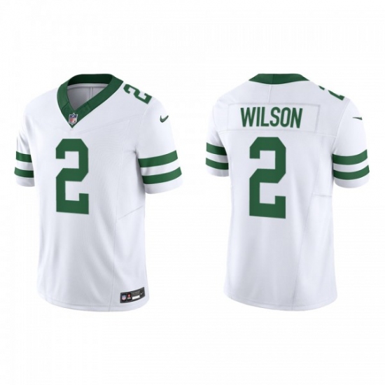 Men's Nike New York Jets #2 Zach Wilson White 2023 F.U.S.E. Vapor Limited Throwback Stitched Football Jersey - Ujersey