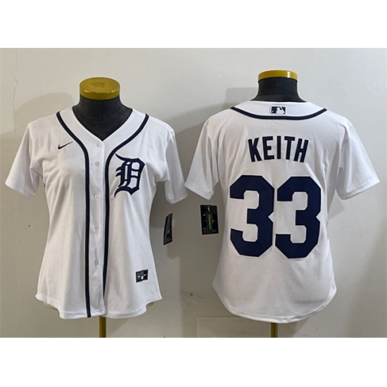 Women's Detroit Tigers #33 Colt Keith White Cool Base Stitched Baseball Jersey(Run Small) - Ujersey