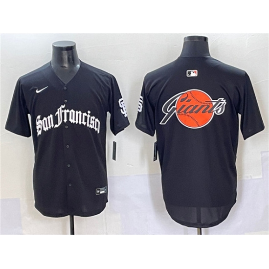 Men's San Francisco Giants Team Big Logo Black 'Gothic Fog Edition' Vapor Premier Limited Stitched Jersey - Ujersey