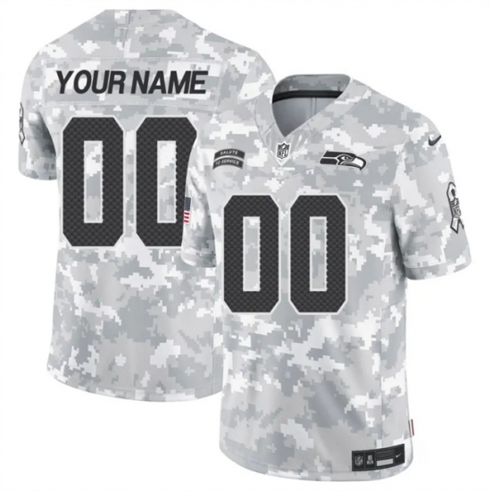 Men's Seattle Seahawks Active Player Custom 2024 F.U.S.E Arctic Camo Salute To Service Limited Stitched Football Jersey - Ujersey