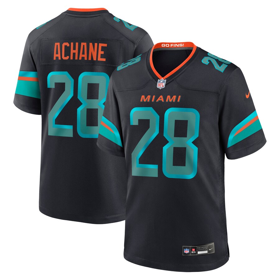 Men's Miami Dolphins De’Von Achane Nike Pitch Blue 2025 Rivalries Collection Game Jersey - Ujersey