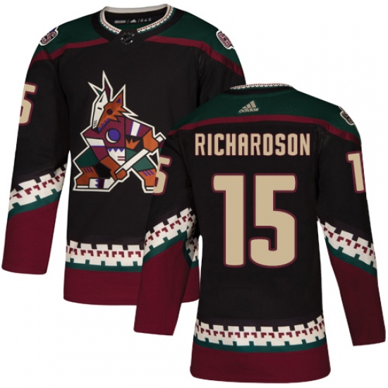 Men's Adidas Arizona Coyotes #15 Brad Richardson Premier Black Alternate NHL Jersey - Ujersey