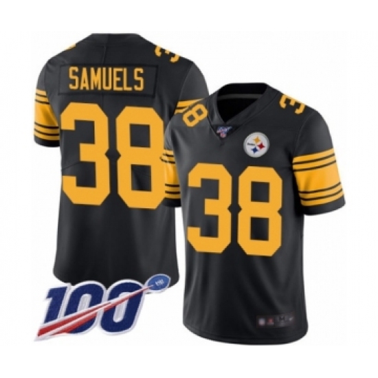 Men's Pittsburgh Steelers #38 Jaylen Samuels Limited Black Rush Vapor Untouchable 100th Season Football Jersey - Ujersey