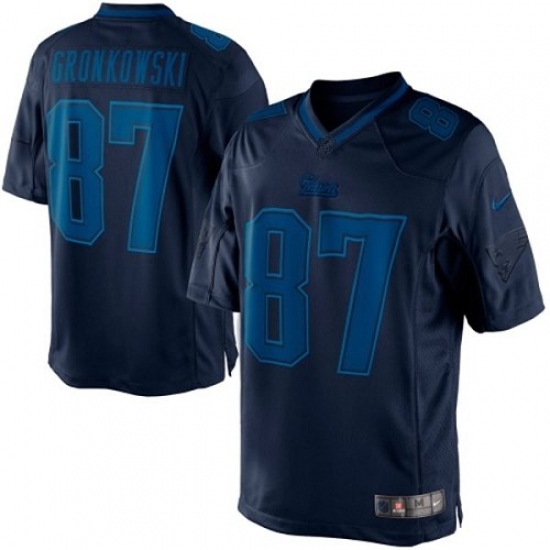 Men's Nike New England Patriots #87 Rob Gronkowski Navy Blue Drenched Limited NFL Jersey - Ujersey