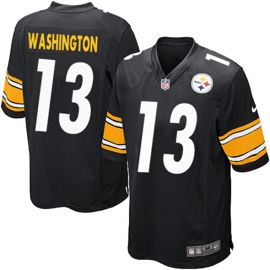 Men's Nike Pittsburgh Steelers #13 James Washington Game Black Team Color NFL Jersey - Ujersey