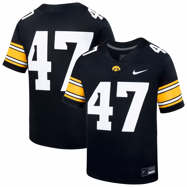 Youth Nike Black Iowa Hawkeyes Replica Football Jersey