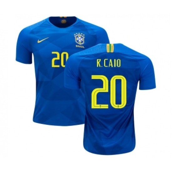 Brazil #20 R.Caio Away Kid Soccer Country Jersey