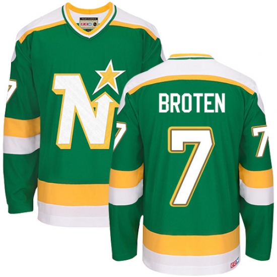 Men's CCM Dallas Stars #7 Neal Broten Premier Green Throwback NHL Jersey
