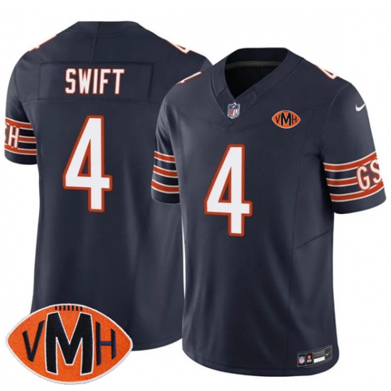 Men's Chicago Bears #4 D'Andre Swift Navy 2025 F.U.S.E. With Illinois and VMH Vapor Untouchable Limited Football Stitched Jersey - Ujersey