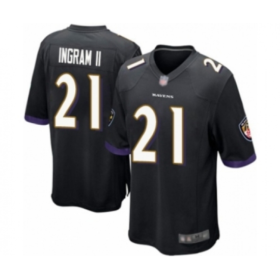 Men's Baltimore Ravens #21 Mark Ingram II Game Black Alternate Football Jersey - Ujersey