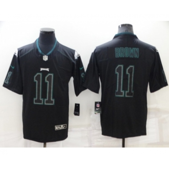 Men's Philadelphia Eagles #11 A. J. Brown Lights Out Black Color Rush Limited Stitched Jersey - Ujersey