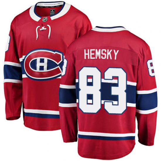 Men's Montreal Canadiens #83 Ales Hemsky Authentic Red Home Fanatics Branded Breakaway NHL Jersey - Ujersey
