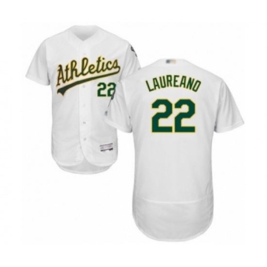 Men's Oakland Athletics #22 Ramon Laureano White Home Flex Base Authentic Collection Baseball Player Jersey