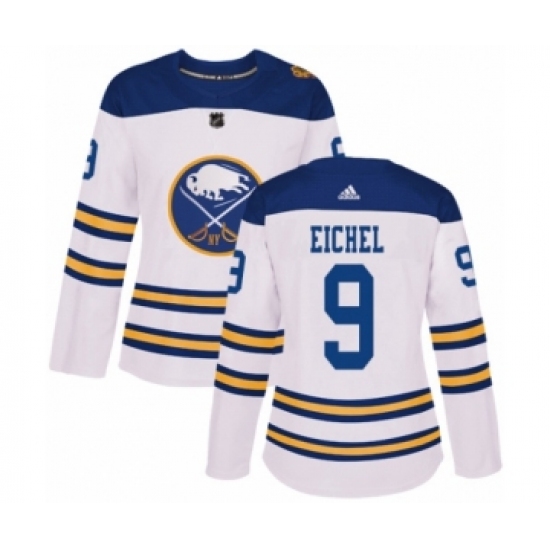 Women's Adidas Buffalo Sabres #9 Jack Eichel Authentic White 2018 Winter Classic NHL Jersey - Ujersey