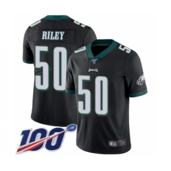 Men's Philadelphia Eagles #50 Duke Riley Black Alternate Vapor Untouchable Limited Player 100th Season Football Jersey - Ujersey