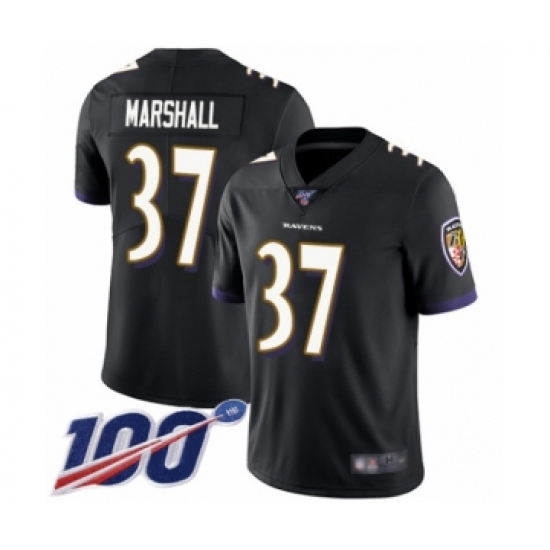 Men's Baltimore Ravens #37 Iman Marshall Black Alternate Vapor Untouchable Limited Player 100th Season Football Jersey - Ujersey
