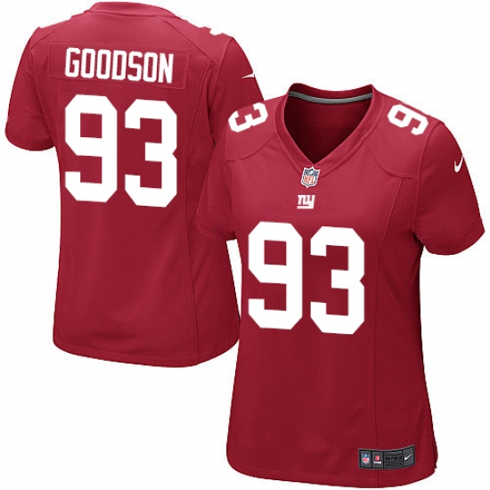 Women's Nike New York Giants #93 B.J. Goodson Game Red Alternate NFL Jersey - Ujersey