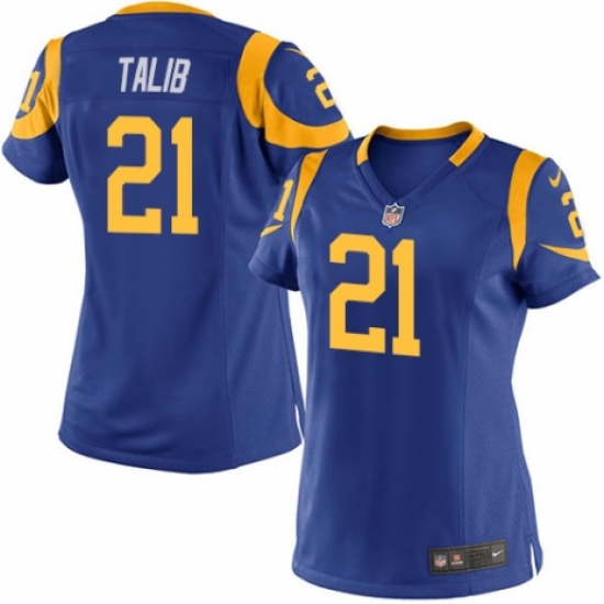 Women's Nike Los Angeles Rams #21 Aqib Talib Game Royal Blue Alternate NFL Jersey - Ujersey