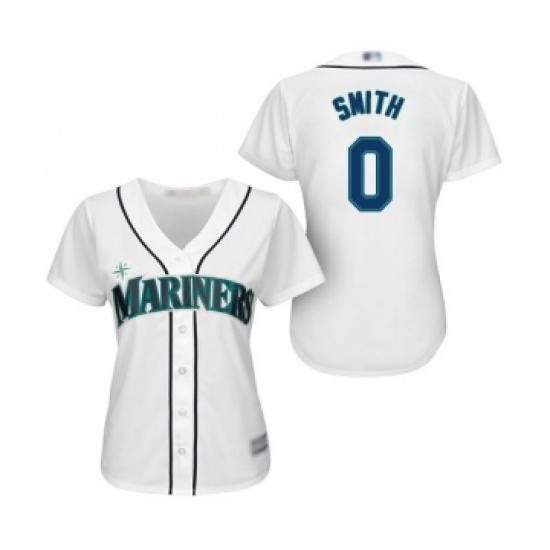 Women's Seattle Mariners #0 Mallex Smith Replica White Home Cool Base Baseball Jersey - Ujersey