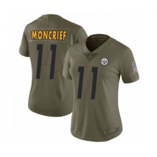 Women's Pittsburgh Steelers #11 Donte Moncrief Limited Olive 2017 Salute to Service Football Jersey - Ujersey