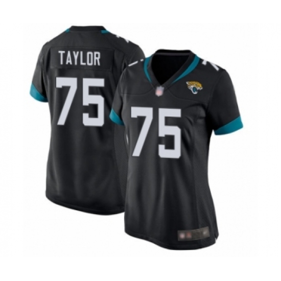 Women's Jacksonville Jaguars #75 Jawaan Taylor Game Black Team Color Football Jersey - Ujersey