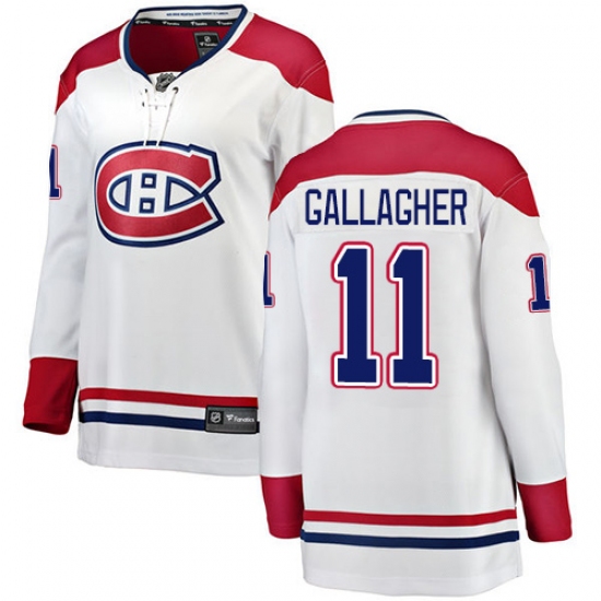 Women's Montreal Canadiens #11 Brendan Gallagher Authentic White Away Fanatics Branded Breakaway NHL Jersey - Ujersey