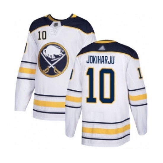Men's Buffalo Sabres #10 Henri Jokiharju Authentic White Away Hockey Jersey