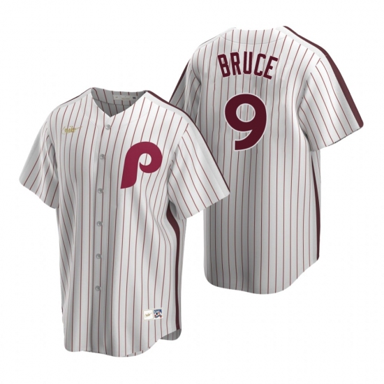 Men's Nike Philadelphia Phillies #9 Jay Bruce White Cooperstown Collection Home Stitched Baseball Jersey - Ujersey