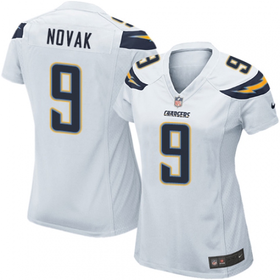 Women's Nike Los Angeles Chargers #9 Nick Novak Game White NFL Jersey - Ujersey
