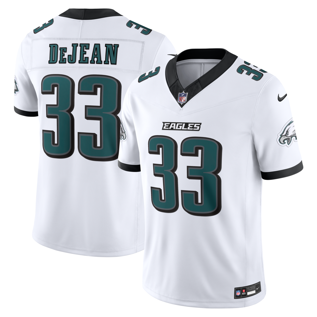 Men's Philadelphia Eagles Cooper DeJean Nike White Vapor F.U.S.E. Stitched Limited Jersey - SUjersey01