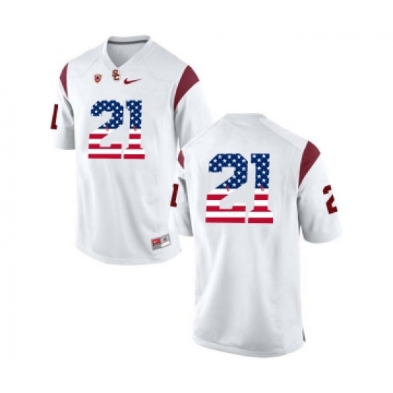 USC Trojans 21 Adoree' Jackson White USA Flag College Football Jersey - Ujersey
