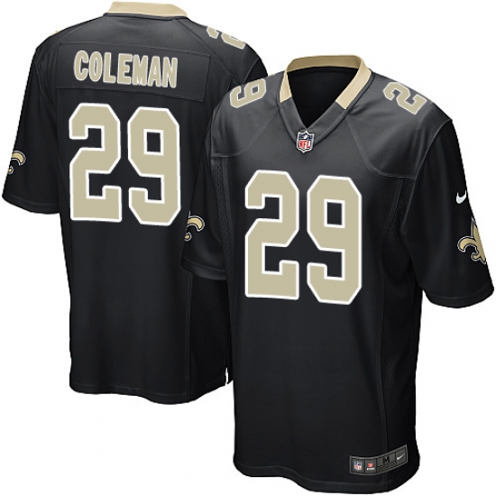 Men's Nike New Orleans Saints #29 Kurt Coleman Game Black Team Color NFL Jersey - Ujersey