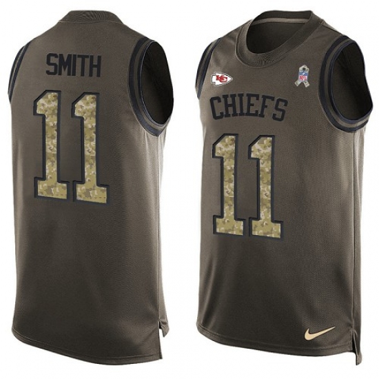 Men's Nike Kansas City Chiefs #11 Alex Smith Limited Green Salute to Service Tank Top NFL Jersey - Ujersey
