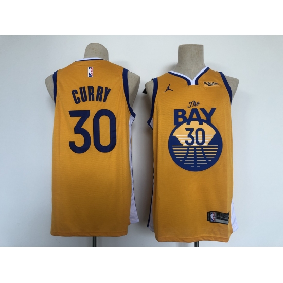 Men's Golden State Warriors #30 Stephen Curry Yellow Jersey - Ujersey