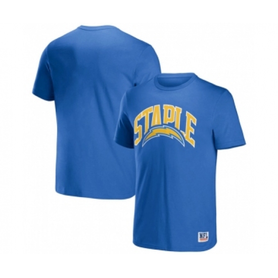 Men's Los Angeles Chargers x Staple Light Blue Logo Lockup T-Shirt - Ujersey