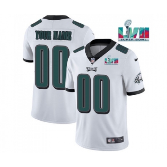 Men's Philadelphia Eagles ACTIVE PLAYER Custom White Super Bowl LVII Patch Vapor Untouchable Limited Stitched Jersey - Ujersey