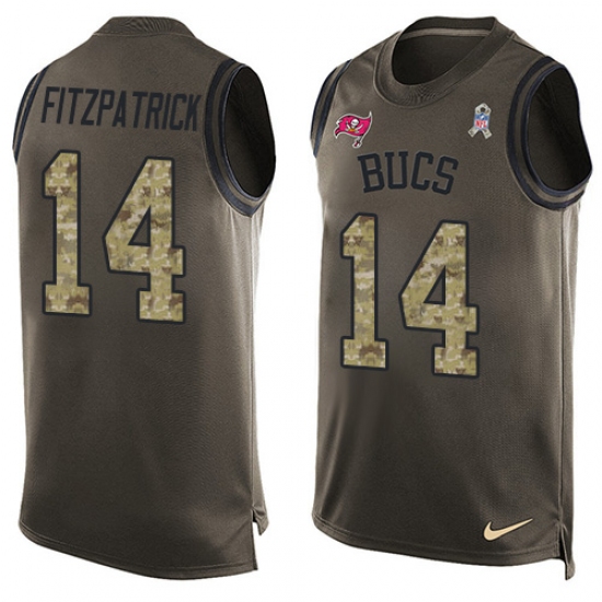 Men's Nike Tampa Bay Buccaneers #14 Ryan Fitzpatrick Limited Green Salute to Service Tank Top NFL Jersey - Ujersey