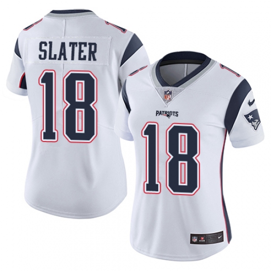 Women's Nike New England Patriots #18 Matthew Slater White Vapor Untouchable Limited Player NFL Jersey - Ujersey