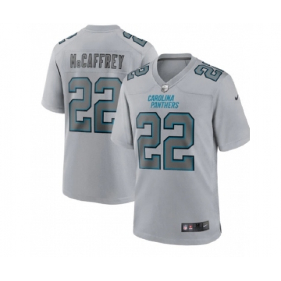 Men's Carolina Panthers #22 Christian McCaffrey Gray Atmosphere Fashion Stitched Game Jersey - Ujersey