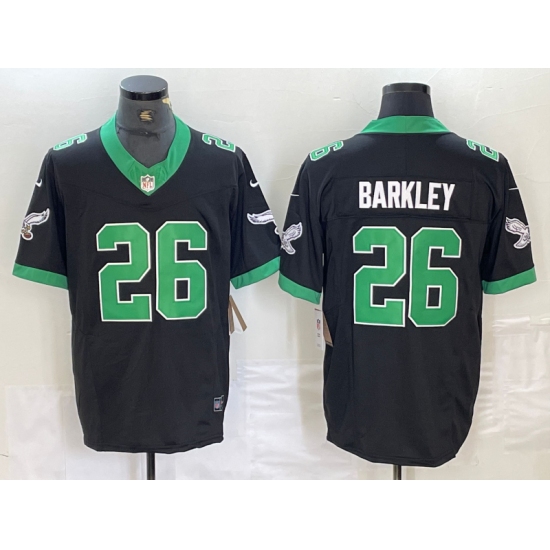 Men's Philadelphia Eagles #26 Saquon Barkley Black FUSE Vapor Limited Throwback Stitched Jersey - Ujersey